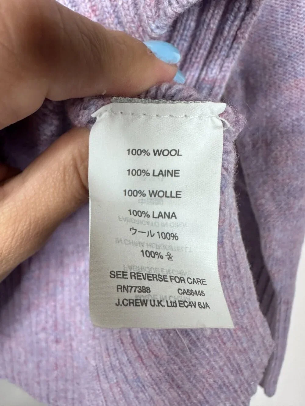 2/$30 J.Crew Wool Pointelle Cable Sweater Lilac Small #A1790